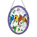 Birds on a Branch Stained Glass Window Hanging - Sun Catcher Wall Decor