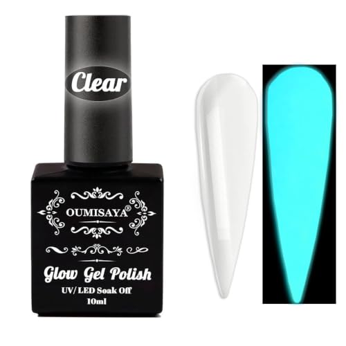 Glow in the Dark Clear Jelly Gel Nail Polish - Long Lasting UV/LED Cure - Variation GP66dCA (0.34 Fl Oz)