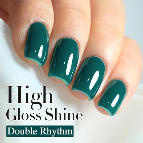 Teal Green Double Rhythm 15ML Gel Nail Polish - Same Color, Soak-Off, Long-Lasting