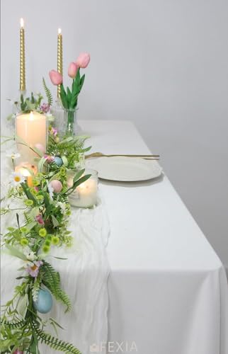 Ivory White Cheesecloth Table Runner 6 Pack - 10Ft Wedding Bridal Decor