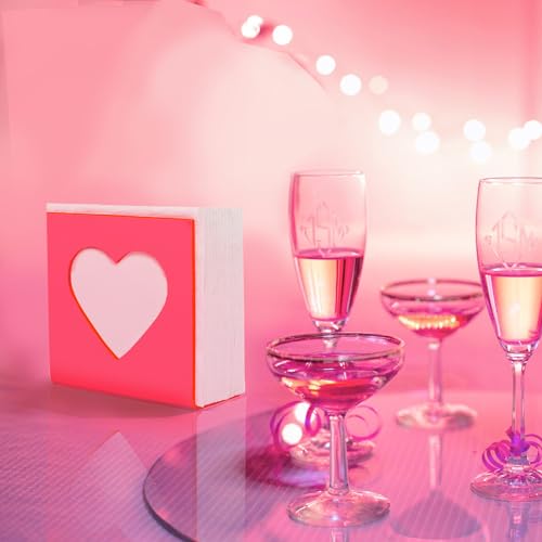 Pink Heart Acrylic Napkin Holder for Tables - Valentine's Day Dispenser
