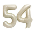 40 Inch Cream White Number Balloon for 54th Birthday and Party Decorations - 2 Pack