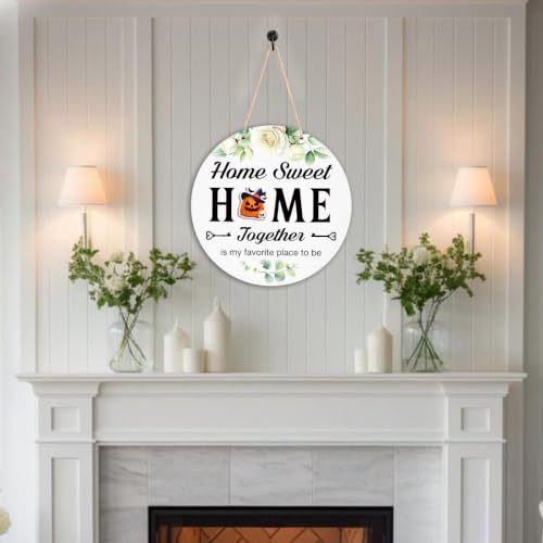 Yuzi-n Ivory Interchangeable Welcome Sign for Fall Halloween Front Door Decor