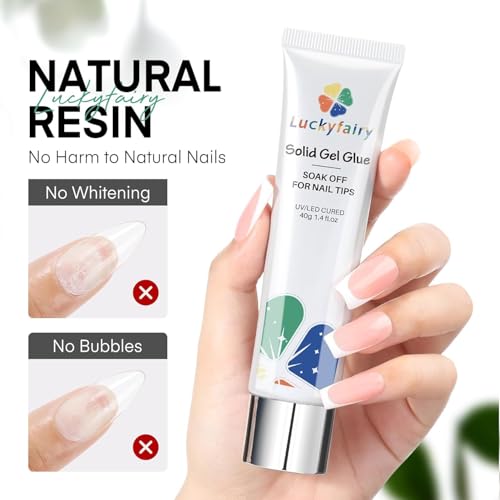 Solid Gel Nail Glue 40ml - Strong, Mess-Free Adhesive for Press Ons & Acrylic Nails