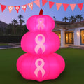 6ft Pink Ribbon Inflatable Pumpkin for Breast Cancer Awareness with LEDs