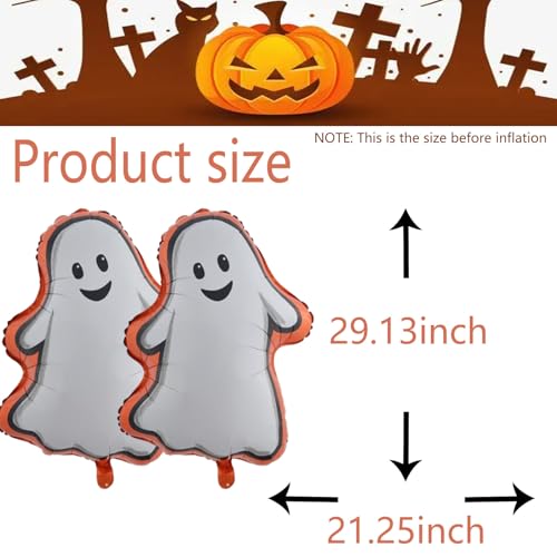 Halloween Ghost Balloons Kit - White Ghost Shape Aluminum Foil Balloons for Party Decor, 8PCS