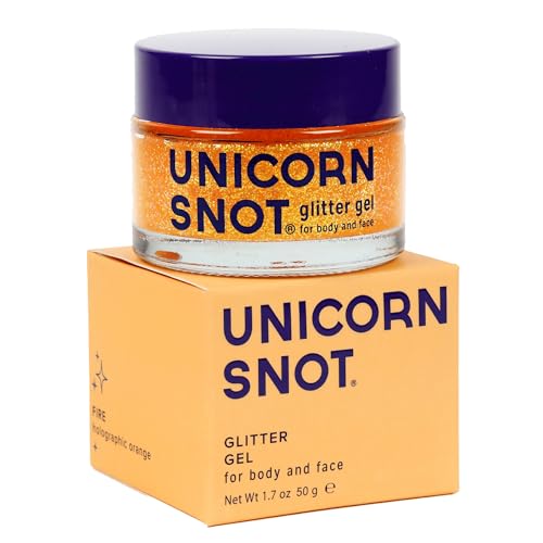 Unicorn Snot Holographic Body & Face Glitter Gel - Fire Variation, 1.7 oz