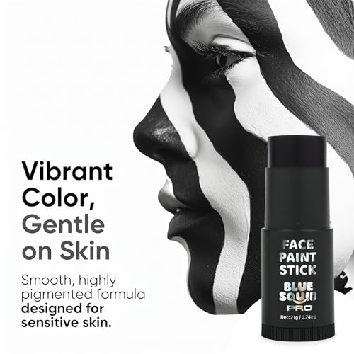 Black Face Paint Stick - Waterproof Body & Eye Makeup for Adults & Kids