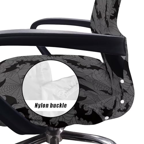 Bat Spider Web Print Water-Resistant Office Chair Cover Large - Halloween Decoration