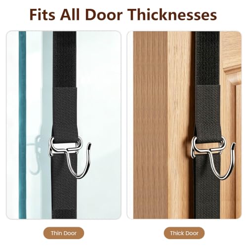 Adjustable Door Wreath Hanger No Damage Wrap-Around Hook Black - HMOKGRT