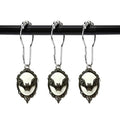 12-Pack Gothic Vampire Bat Shower Curtain Hooks Rings - White-Background Halloween Decor