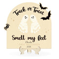 Baby's First Halloween DIY Footprint Art Card Sign - Trick Variation