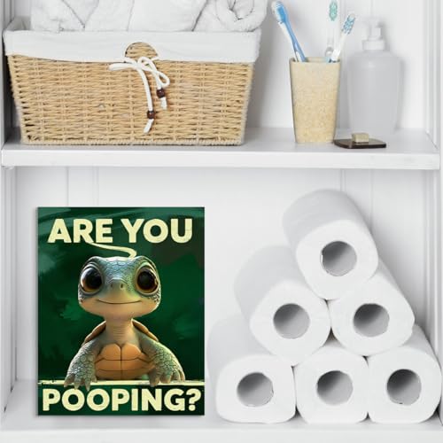 Funny Turtle Bathroom Decor - Pooping Turtle Artwork Print - Variation of Turtle1