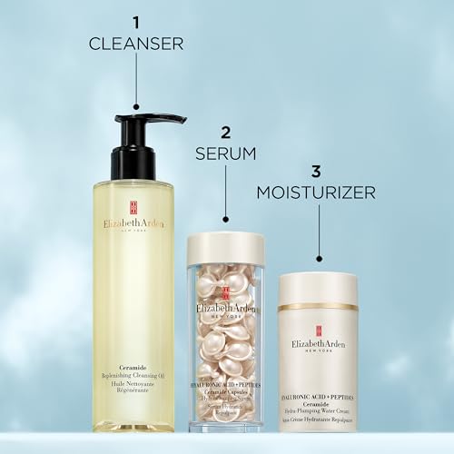 Elizabeth Arden Hyaluronic Acid + Peptides Ceramide Hydra-Plumping Water Cream, Lightweight Gel Texture, Deeply Hydrating + Firming Moisturizer, 1.7 oz