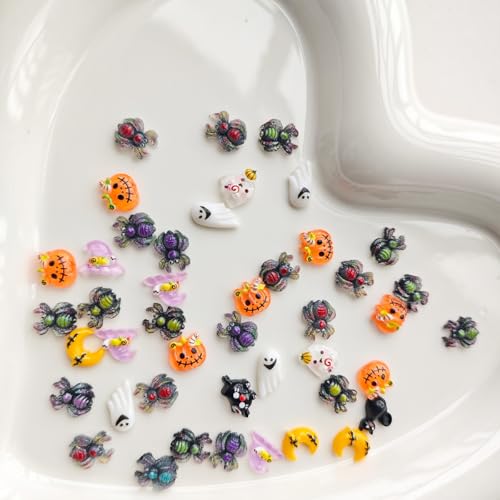 Halloween Nail Charms 3D Ghost Pumpkin Mini Decor for Nails DIY Art - Style03