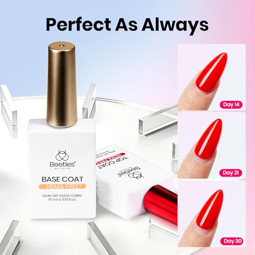 Hema-Free Gel Top and Base Coat Set - Long-Lasting Nail Protection 15ml