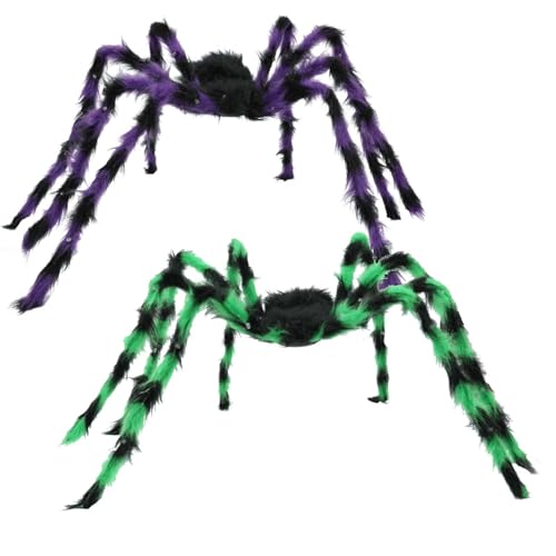 Halloween Spider Decorations Light Up 4ft Giant Spider Set - Variation of HalloweenA