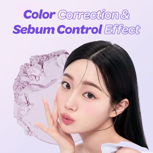 Purple Cotton Tone Control Compact Face Setting Powder - Matte Finish with Subtle Glow - I'M MEME 03