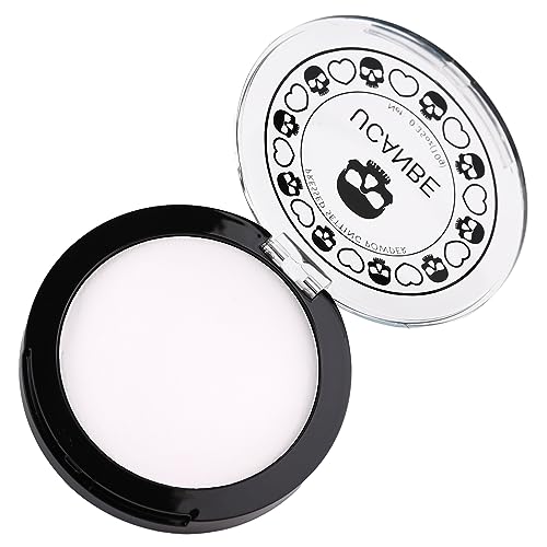 UCANBE Translucent White Pressed Setting Powder for Halloween & Special Effects, Matte Finish, Long-Lasting Makeup, Portable Compact