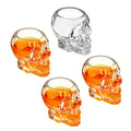 Skull Shot Glasses Set - 3.3 oz Mini Clear Drinking Cups for Halloween Parties - Small / 4