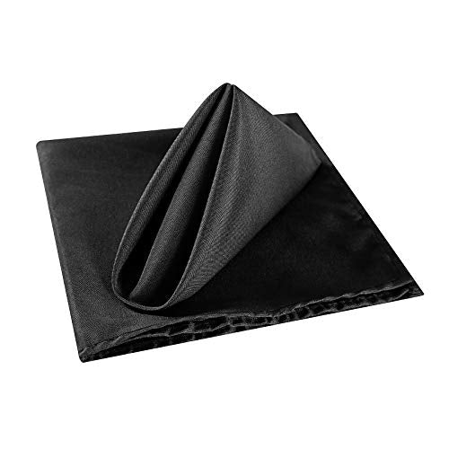 Black Cloth Napkins 20x20 Inch - 100 Pack, Washable Polyester Dinner Table Linens - Wedding & Party Decor