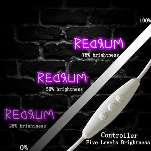 Redrum Neon Sign Gothic Wall Decor Game Room Purple 16.5x4.3 Inches - Variation of THIS listing
