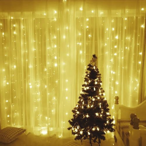 Yellow Dimmable 33Ft Waterproof Starry String Lights - Twinkling Fairy Lights for Wedding Party Christmas