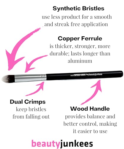Mini Tapered Kabuki Concealer Brush for Under Eye & Eyeshadow - Vegan Synthetic, 1PC