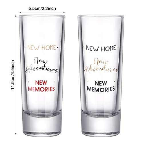 Set of 2 Shot Glasses for Housewarming & Home Bar - 2 oz Durable Glass