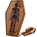 Halloween Coffin Charcuterie Board with Skeleton Engraving - Party Decor