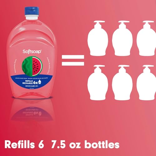 Liquid Hand Soap Refill - Watermelon Scent, 2 x 50 Fl Oz, Seasonal Edition