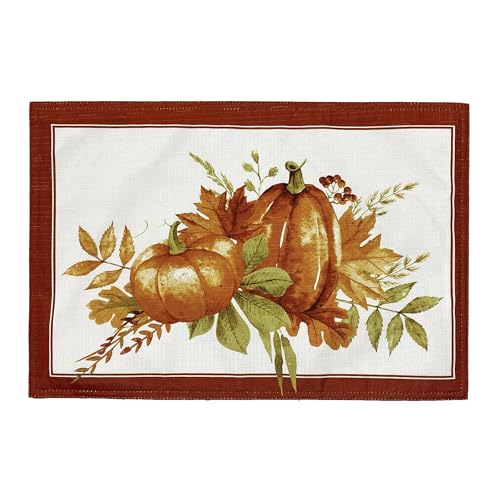 Autumn Pumpkin Grove Fall Placemat Set of 4 - Multicolor, 13x19 Inches