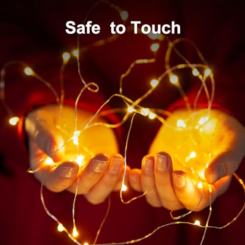 Warm White 100 Pack Battery Operated Fairy String Lights - 7ft Waterproof LED Decor