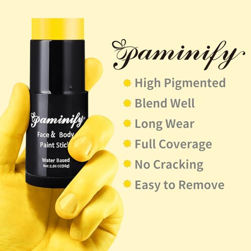 Yellow Water-Based Face & Body Paint Stick - Full Coverage Halloween Cosplay Makeup - Variation of THIS Listing