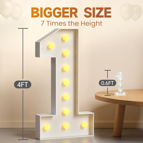 4FT Marquee Numbers 50 Light Up Birthday Decoration - 50th Party Prop