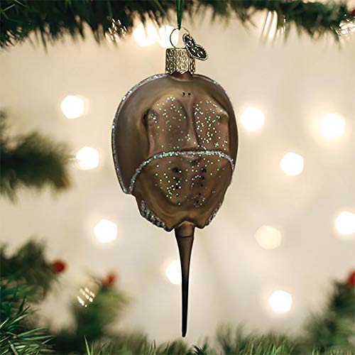 Horseshoe Crab Glass Christmas Ornament - Coastal Handcrafted Holiday Decoration - Sea Collection - Variation of Horseshoe Crab