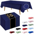 Navy Blue Disposable Tablecloth 54x108 Inches 10 Pack Leakproof & Sturdy