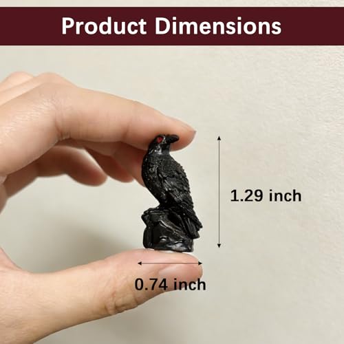 Black Raven Magnetic Hinge Cover Set - Gothic Resin Cabinet Door Decor - Black Crow Variation