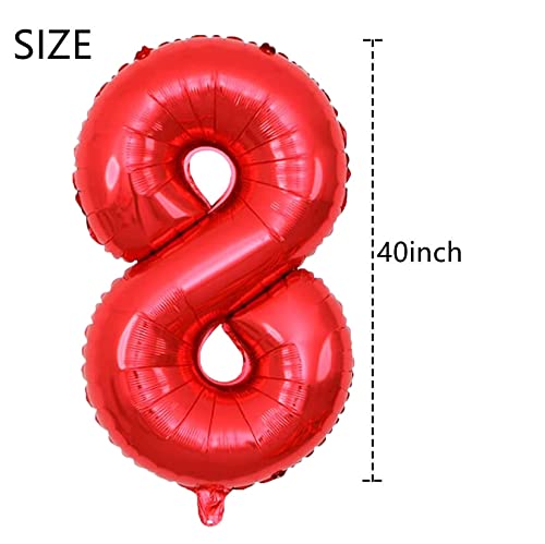 Red 85 Number Balloons - 40 Inch Jumbo Foil Birthday & Anniversary Decor