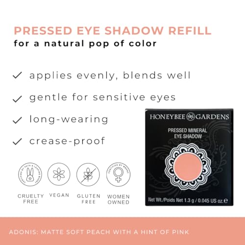 Mineral Eyeshadow Single Refill - Adonis Matte Soft Peach Pink, Long-Wearing