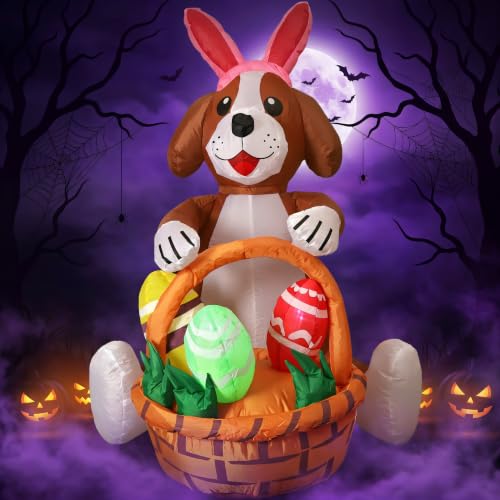 5 Ft Halloween Inflatable Dog Decor with LED Lights Outdoor Yard Scene