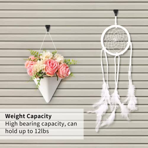 Black Vinyl Siding Hooks - 24 Pack No-Drill Heavy Duty Stainless Steel