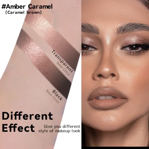 HOSAILY Caramel Brown Cream Shimmer Eyeshadow Stick - Subtle Metallic Eye Crayon for Women - Waterproof & Smudge Proof - Variation #14