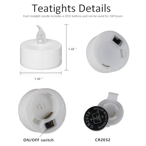 Remote Control Flameless Tea Lights with Timer 18-Pack, Battery Operated LED Candles for Wedding Halloween Christmas