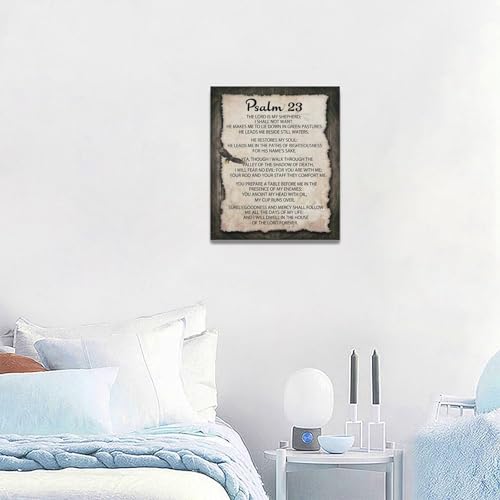 Psalm 23 Wall Art Canvas Print - Religious Scripture Scripture Wall Decor 24x20