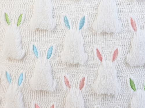 18x18 Inch Pillow Covers Set of 2 - Easter Bunny Plush Farmhouse Decor