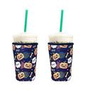 Medium Neoprene Iced Coffee Sleeve Cups 2 Pack - Halloween Pumpkin