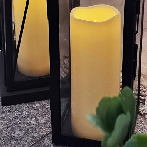Large Waterproof Flameless Outdoor Candles 3x8 Inches - 3 Pack