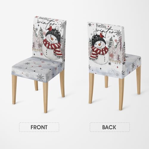 Black Snowman Chair Covers Set - 8PCS Christmas Holiday Decor