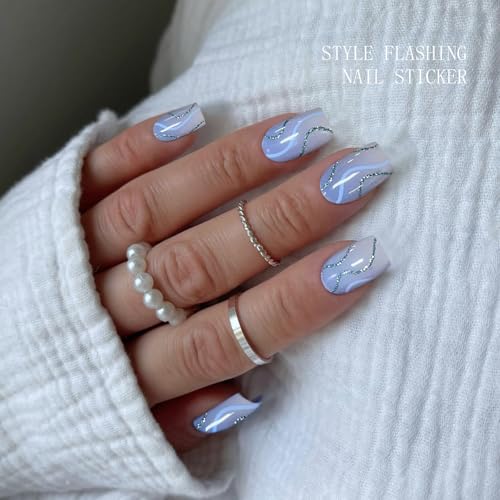 Semi Cured Gel Nail Art Stickers Wrap Gradient | 20 Sheets for DIY Manicure